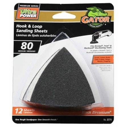 Gator Finishing Ali Industries 3771 3 in. 80 Grit; Hook & Loop Sandpaper 205688